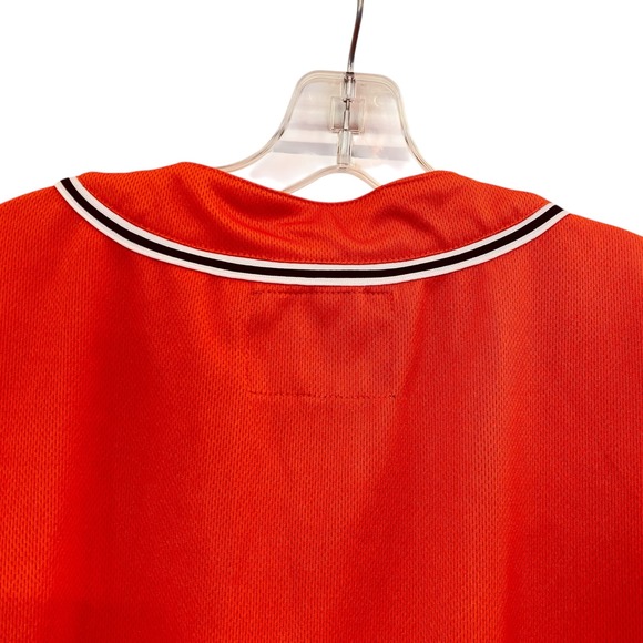 Akdmks Baseball Jersey Heavy Hitter Button Up Orange Jersey Large Streetwear Y2K - Picture 6 of 12